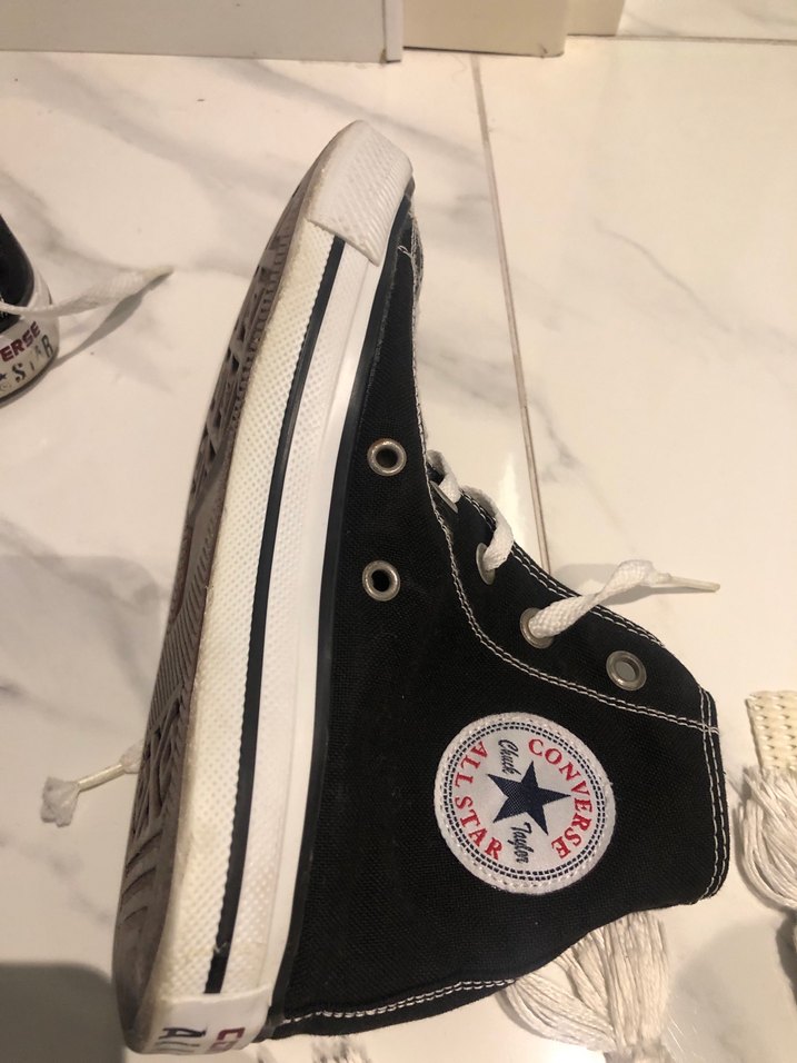 Bağcıklı Siyah Beyaz Spor Ayakkabı - Görsel 2