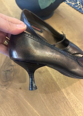 Kahverengi Deri Tokalı Stiletto - Görsel 3