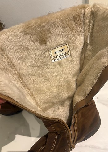 Kahverengi Süet Kürklü Kadın Bot - Görsel 7