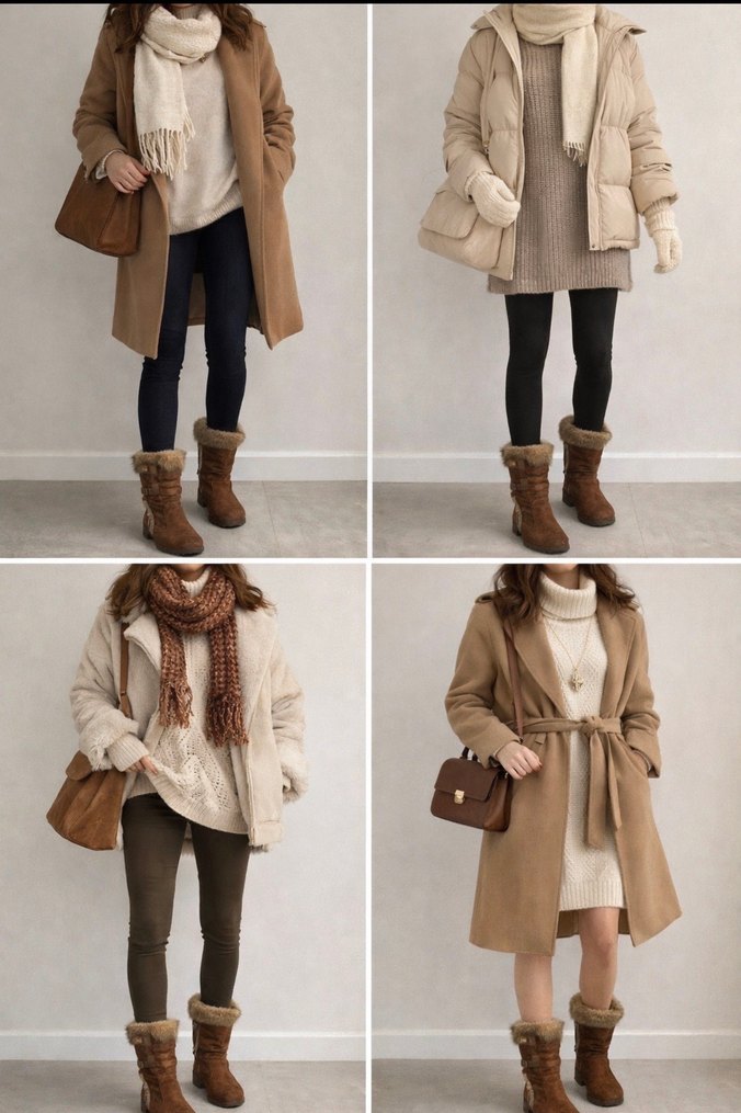 Kahverengi Süet Kürklü Kadın  Bot - Görsel 3