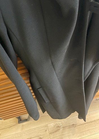 Siyah Uzun Kadın Kaşe Kaban - Görsel 4