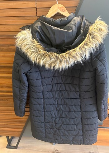 Kadın siyah Midi Kapitone Mont - Görsel 2