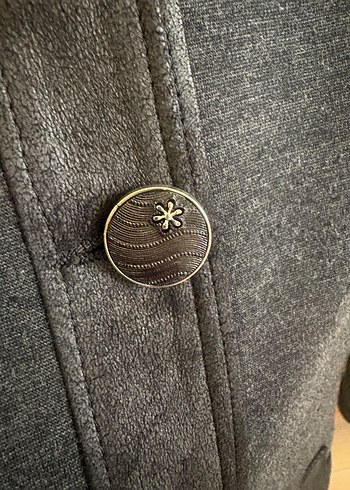 Düğmeli Gri baharlık ceket - Görsel 9