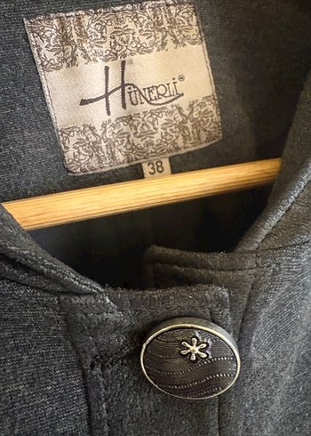 Düğmeli Gri baharlık ceket - Görsel 8