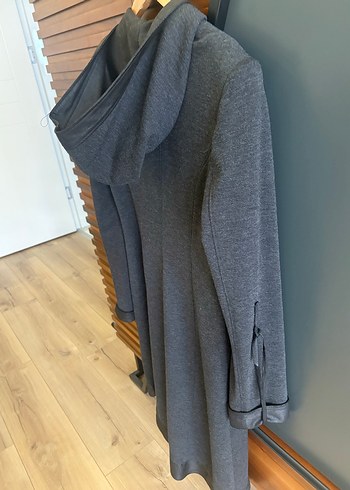 Düğmeli Gri baharlık ceket - Görsel 11