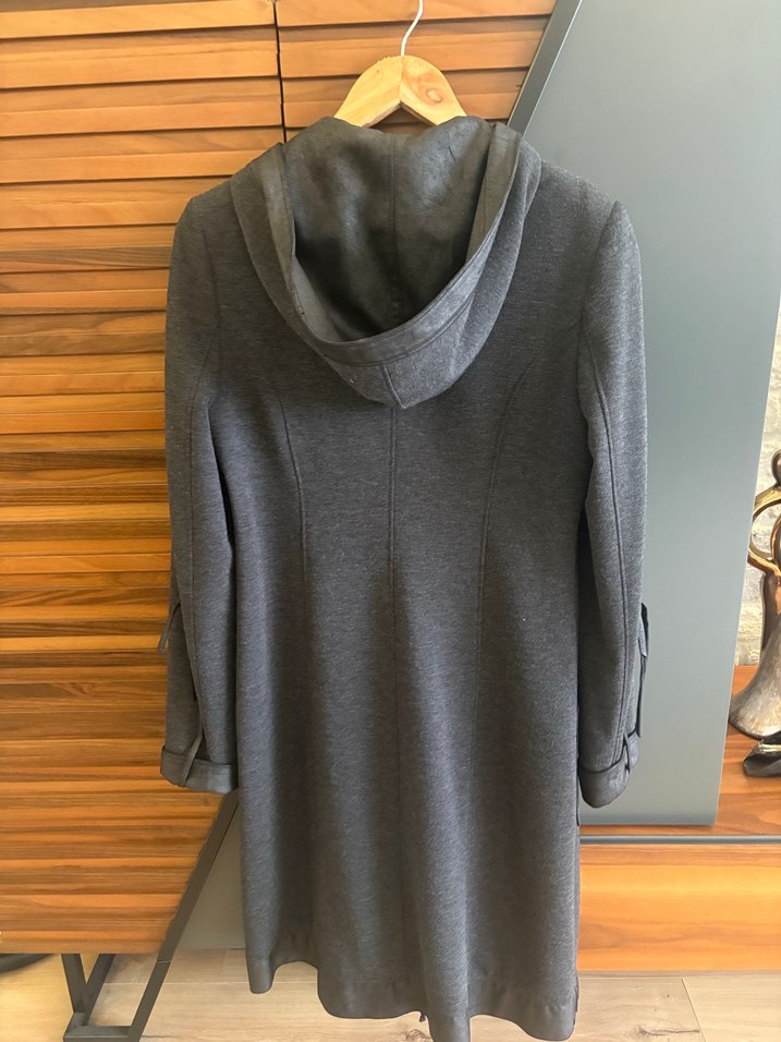 Düğmeli Gri baharlık ceket - Görsel 2