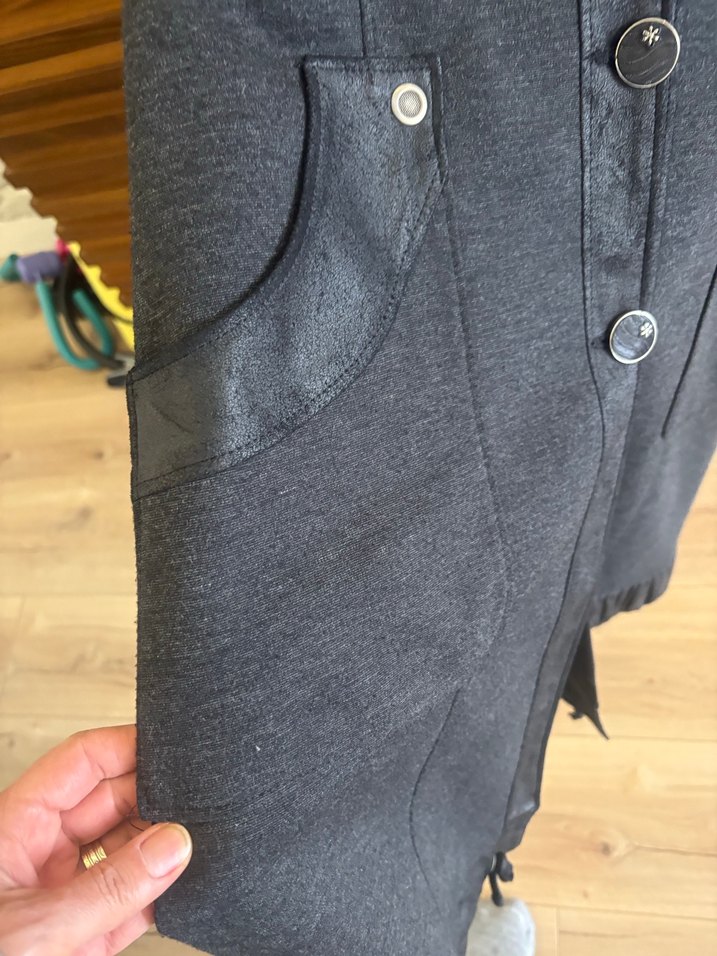 Düğmeli Gri baharlık ceket - Görsel 4