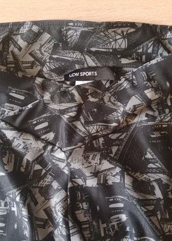 Gri Baskılı Streç Kadın Tayt - Görsel 2