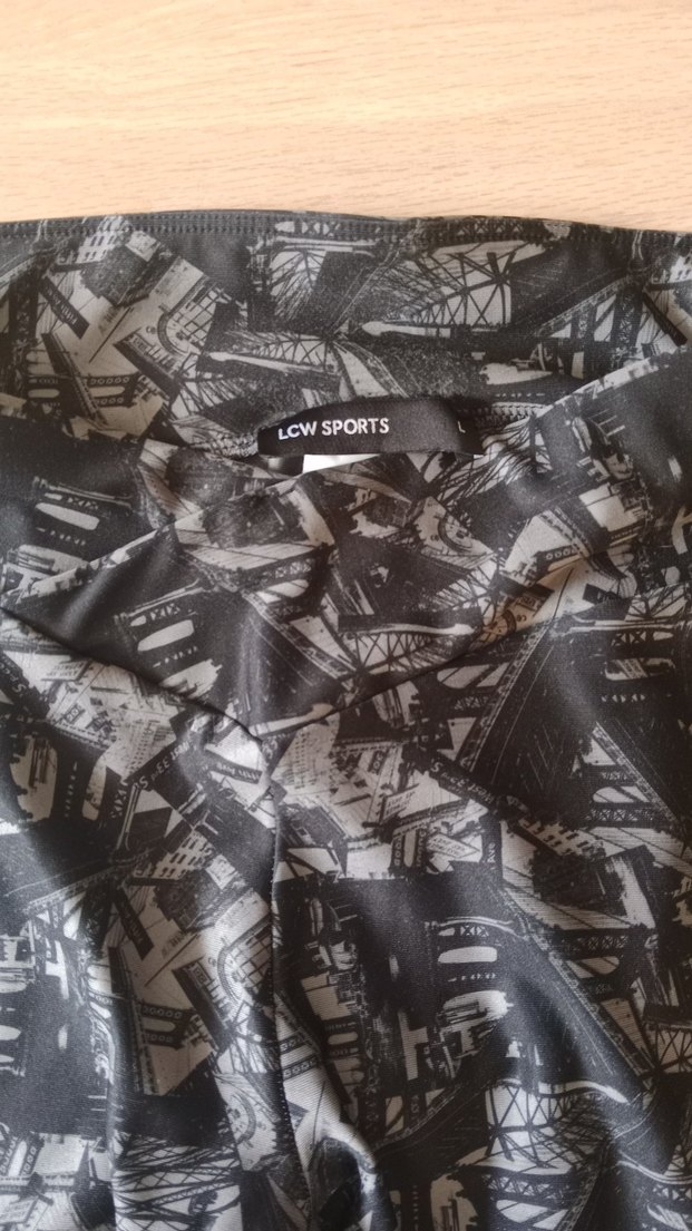 Gri Baskılı Streç Kadın Tayt - Görsel 2