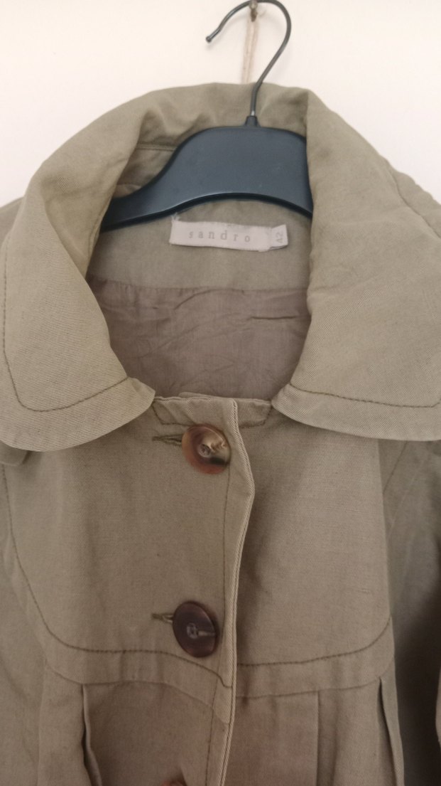 Bej Keten Midi Kadın Trençkot - Görsel 2