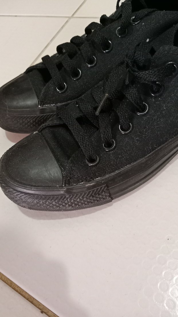 Siyah Düz Tabanlı Kadın Spor Ayakkabı #babet #converse - Görsel 2