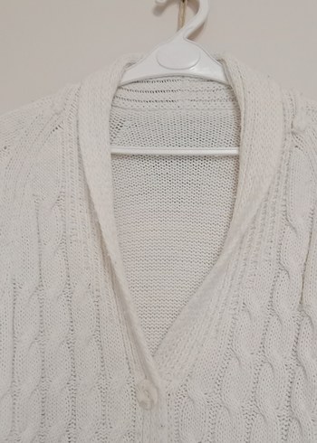 Beyaz Örgü Kadın Hırka - Görsel 2