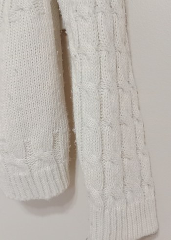 Beyaz Örgü Kadın Hırka - Görsel 4