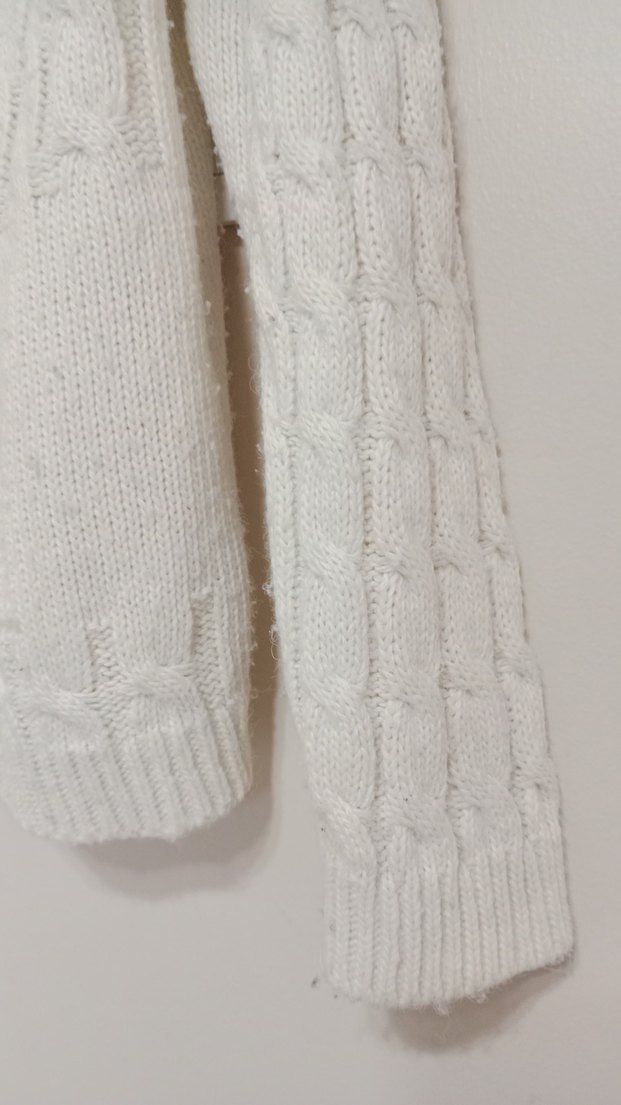 Beyaz Örgü Kadın Hırka - Görsel 4