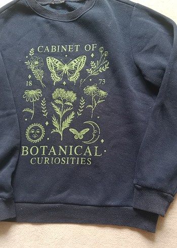 Mavi Pamuklu Baskılı Kadın Sweatshirt - Görsel 3