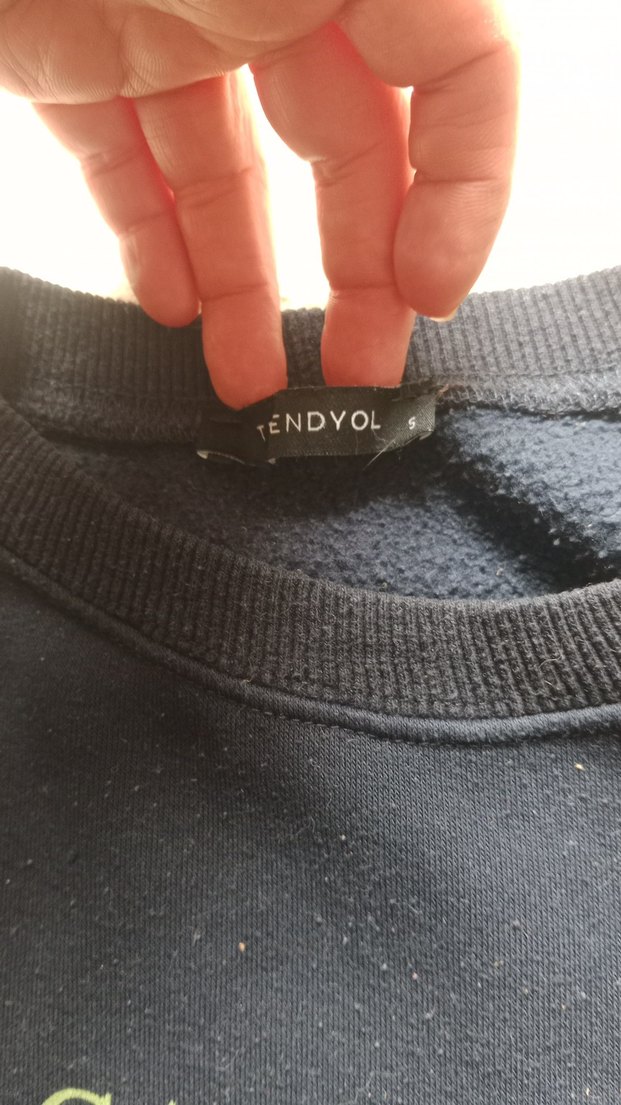 Mavi Pamuklu Baskılı Kadın Sweatshirt - Görsel 2