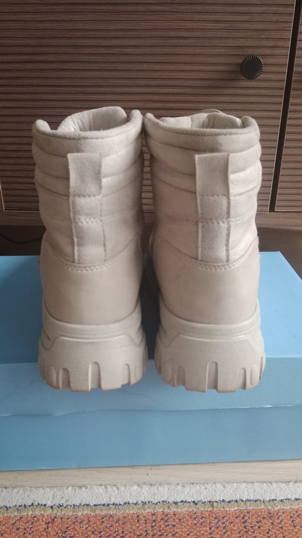 Beyaz Platform Topuklu Kadın Botları - Görsel 5