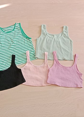 Kadın Çok Renkli Mini Pamuklu Atlet