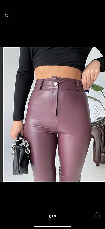 Diğer Bordo yırtmaç detay pantolon
