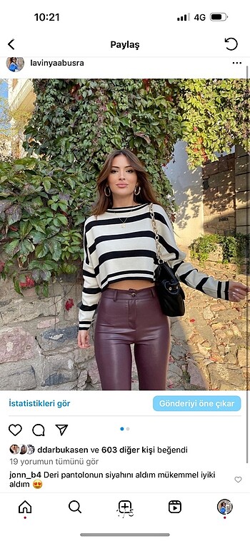 s Beden Bordo yırtmaç detay pantolon