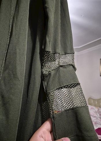 Kadın Haki Uzun Hırka - Görsel 2