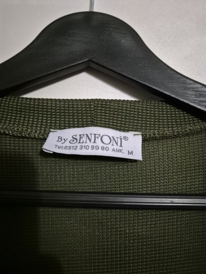 Kadın Haki Uzun Hırka - Görsel 4