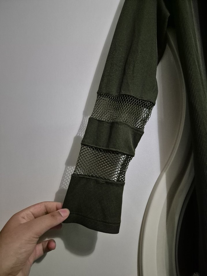 Kadın Haki Uzun Hırka - Görsel 3