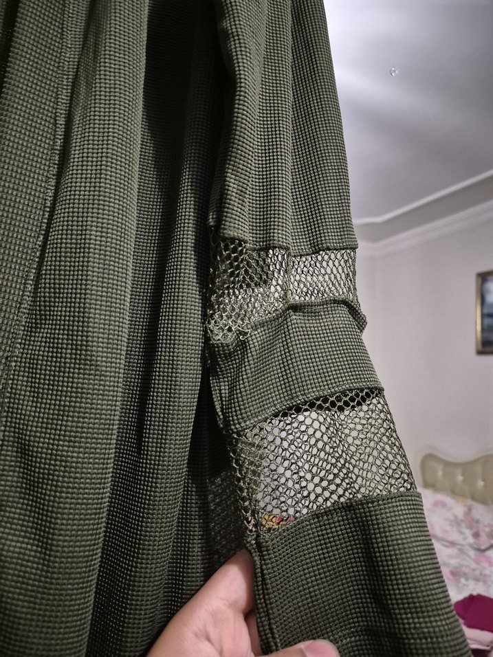 Kadın Haki Uzun Hırka - Görsel 2