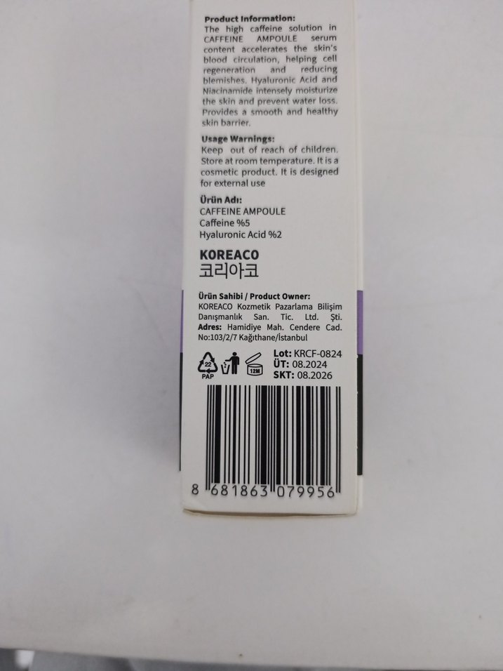 Koreaco Kafein Ampulü Kadınlar için - Görsel 2