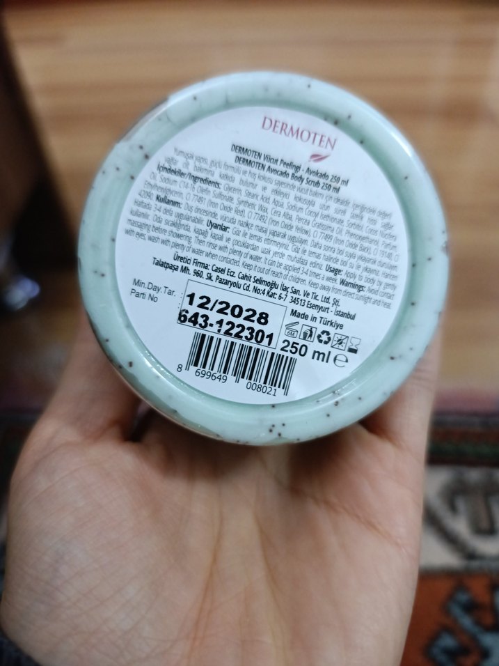Dermoten Avokado Özlü Vücut Peelingi 250ml - Görsel 2