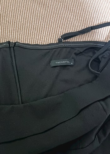 Siyah Drapeli Uzun Straplez Kadın Elbise - Görsel 4