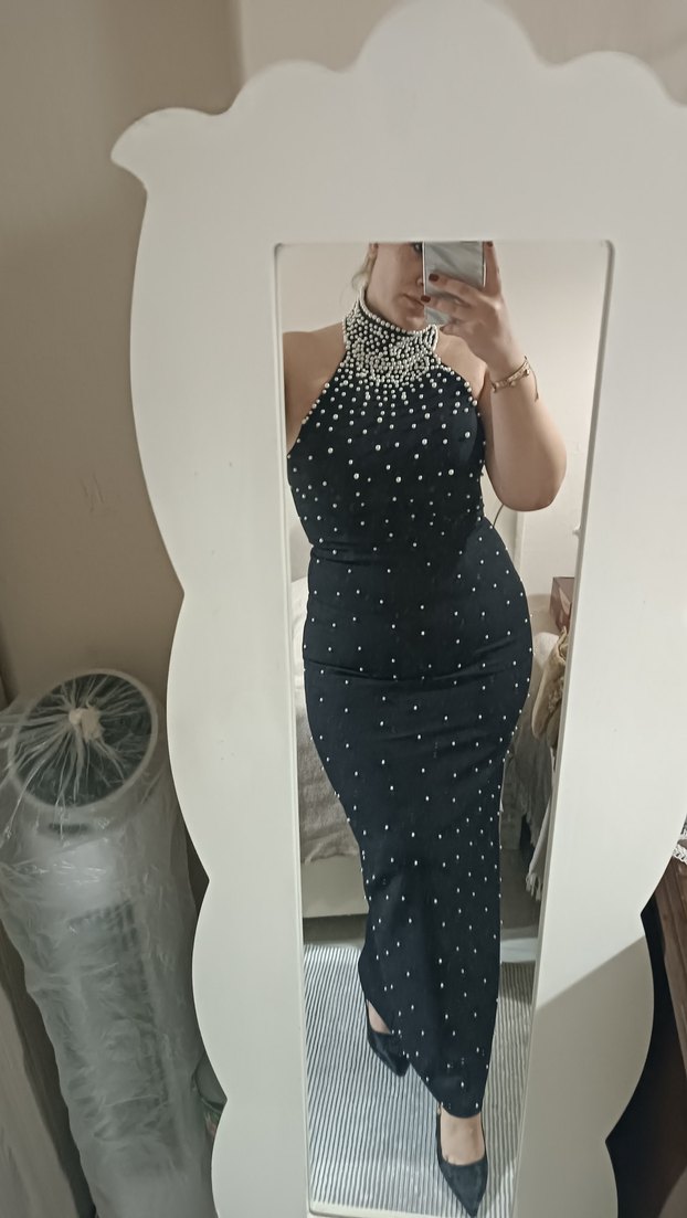 Siyah Uzun Abiye Elbise - Görsel 3