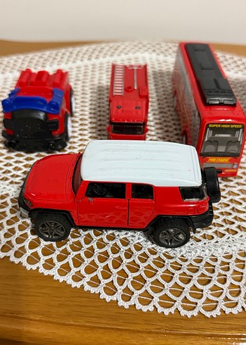 Kırmızı Renkli Oyuncak İtfaiye Araçları Seti - Görsel 7