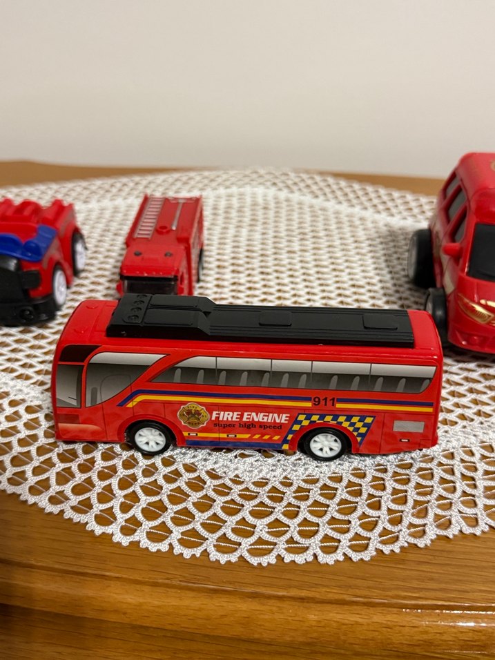 Kırmızı Renkli Oyuncak İtfaiye Araçları Seti - Görsel 5