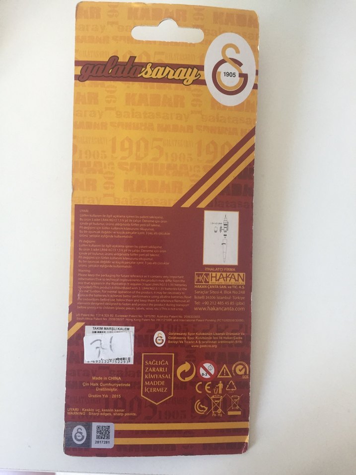 Galatasaray 1905 Temalı Renkli Tükenmez Kalem sesli - Görsel 2