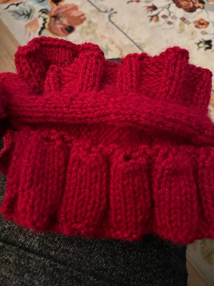 Kırmızı Örgü Kadın Boyunluk - Görsel 3