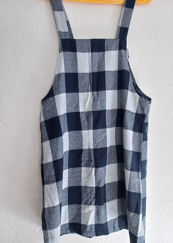 Gri Kareli Elbise - Görsel 5