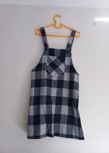 Gri Kareli Elbise - Görsel 2