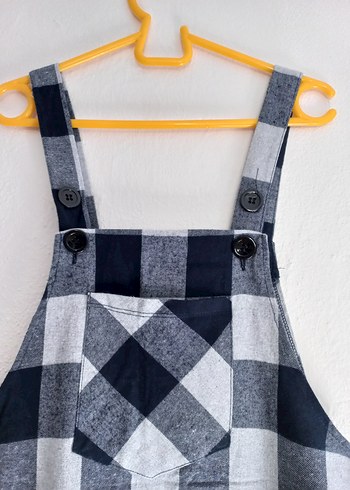 Gri Kareli Elbise - Görsel 3