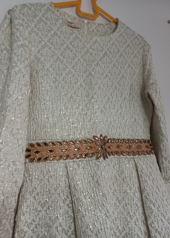 Uzun Kollu Kemerli Vintage Elbise - Görsel 5