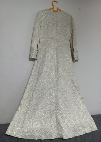 Uzun Kollu Kemerli Vintage Elbise - Görsel 10