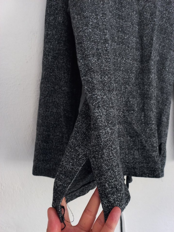 Gri Uzun Kollu Triko Kadın Kazak - Görsel 2