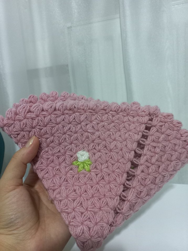 Pembe Örgü Banyo Lifi - Görsel 4