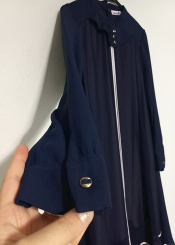 Kadın Lacivert Uzun Kollu Drapeli Tunik - Görsel 5