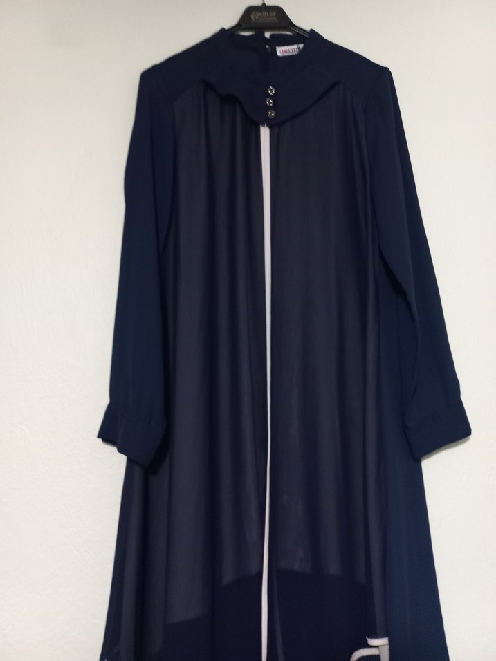 Kadın Lacivert Uzun Kollu Drapeli Tunik - Görsel 2