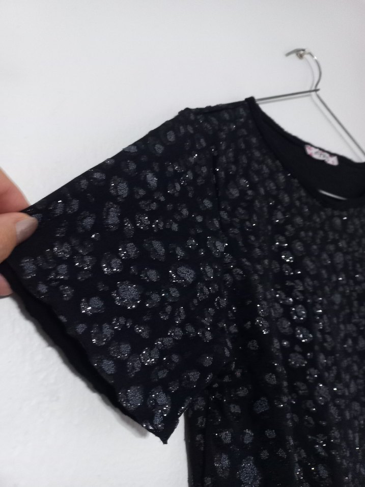 Gevşek Kesim Siyah Mini Bluz - Görsel 5