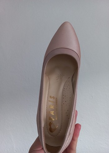 Bej Yılan Desenli Kadın Topuklu Ayakkabı - Görsel 6