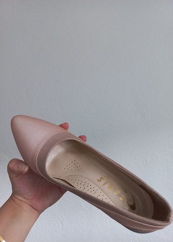 Bej Yılan Desenli Kadın Topuklu Ayakkabı - Görsel 10