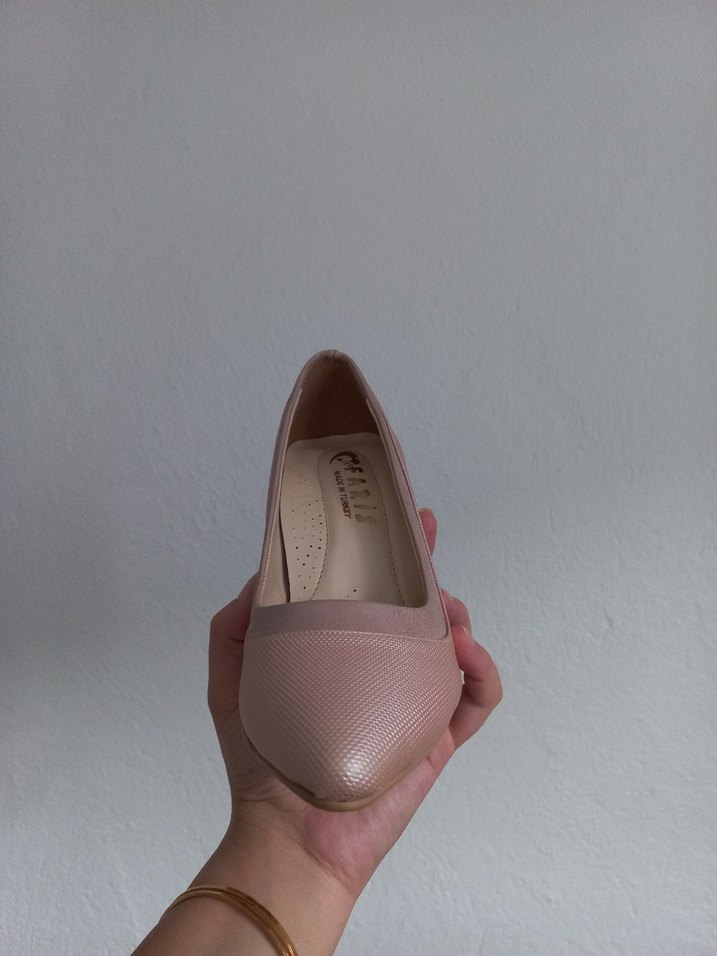 Bej Yılan Desenli Kadın Topuklu Ayakkabı - Görsel 2