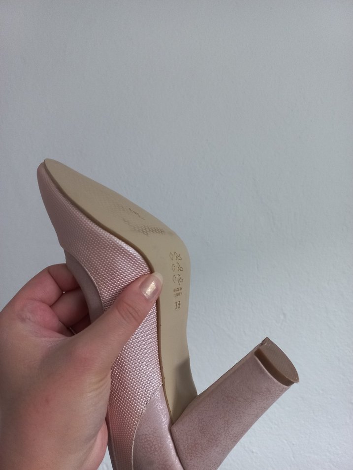 Bej Yılan Desenli Kadın Topuklu Ayakkabı - Görsel 5